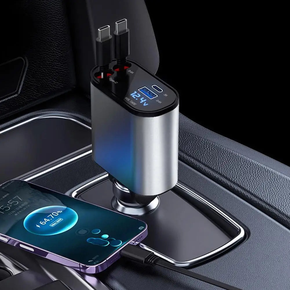 CarSync Central's 4 in 1 Retractable Car Charger